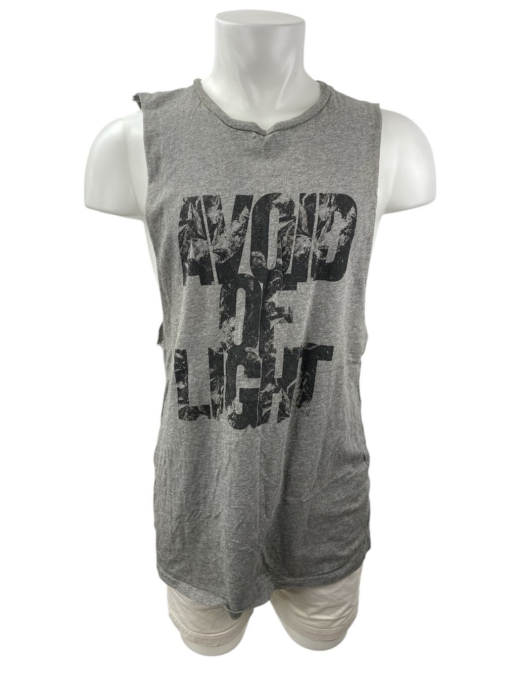 Cheap Monday Men's Gray Avoid Of Light Sleeveless Tank Muscle Tee Top Size L
